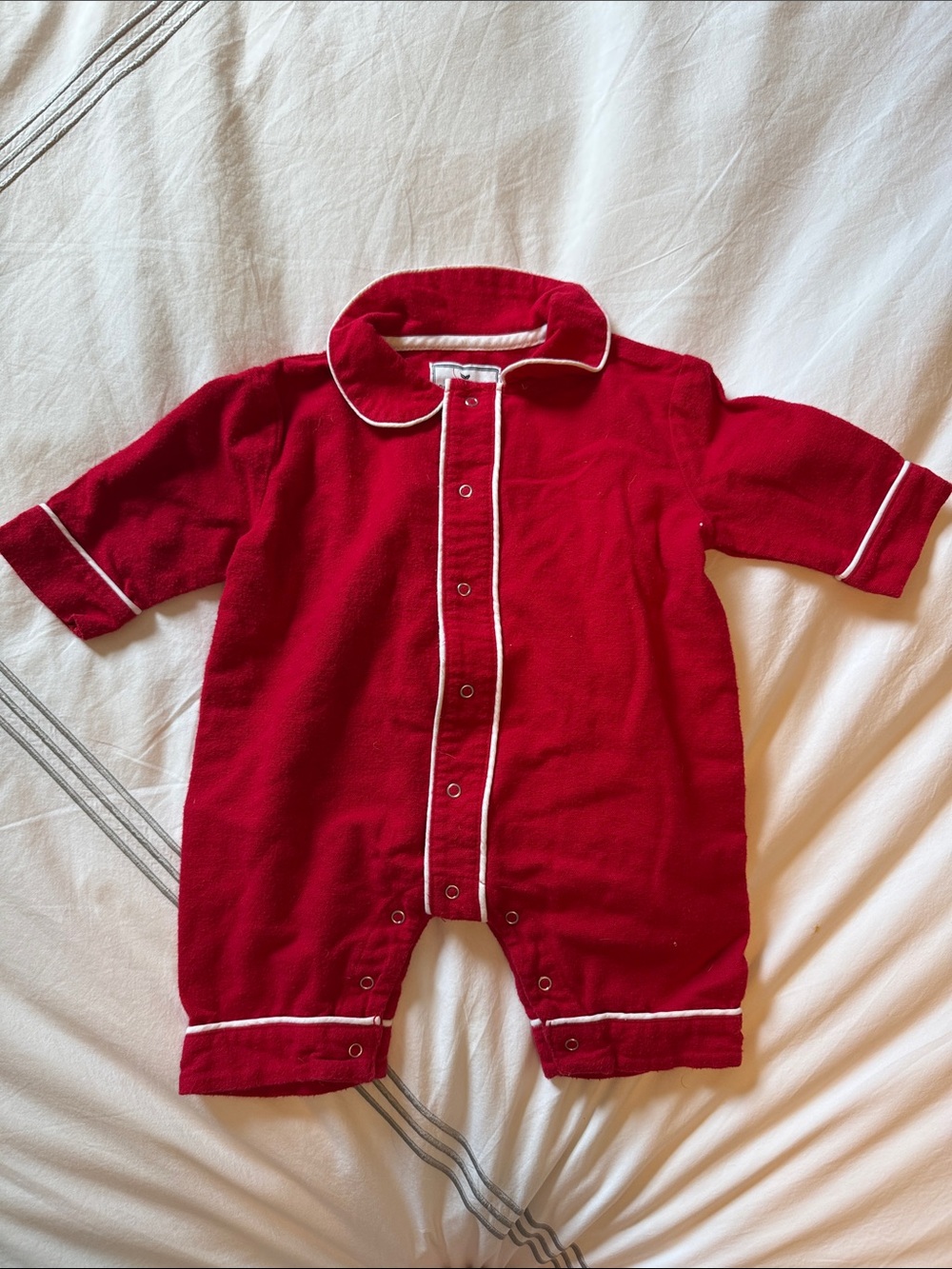 Petite plume 0-3 month red pajamas